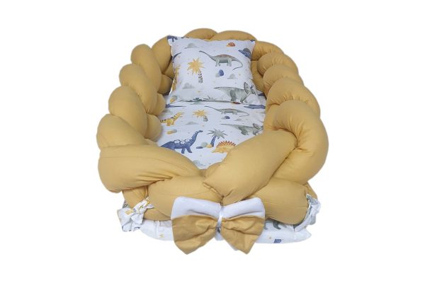 Dino Desenli Sarı Örgü Babynest
