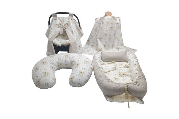 Koala Desenli Kahve 5'li Set