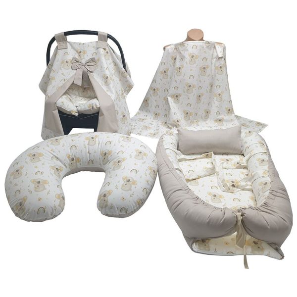 Koala Desenli Kahve 5'li Set