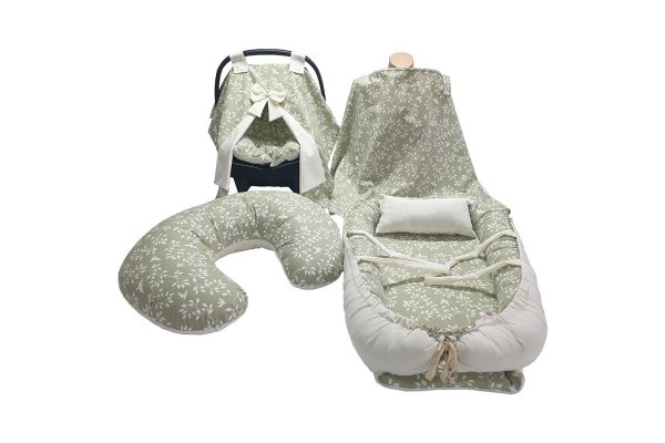 Yaprak Desenli Yeşil 5'li Set