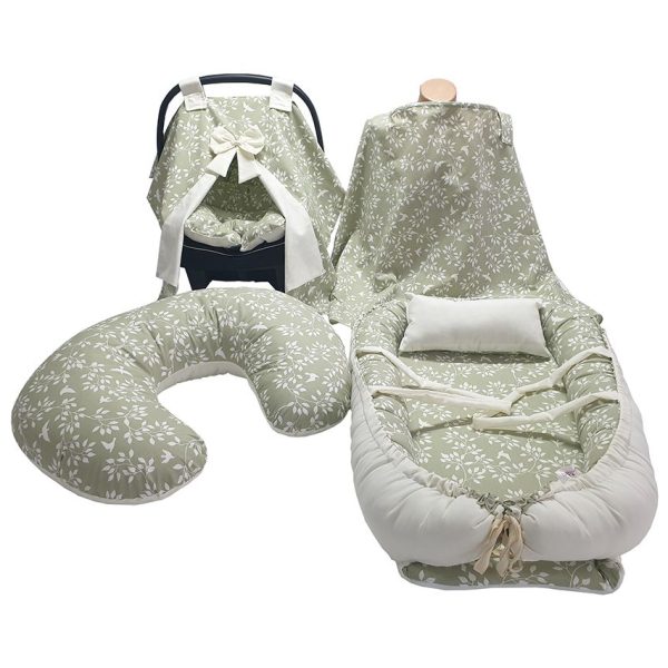 Yaprak Desenli Yeşil 5'li Set