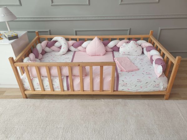 Yaprak Montessori Örgü Uyku Seti-pembe