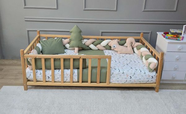 Yeşil Sincap prak Montessori Örgü Uyku Seti-pembe